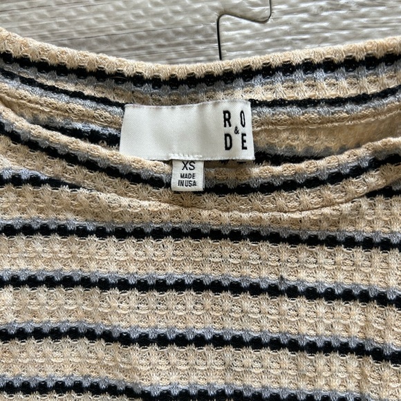 Ro & De Striped Top Cream and Black XS - Picture 4 of 4